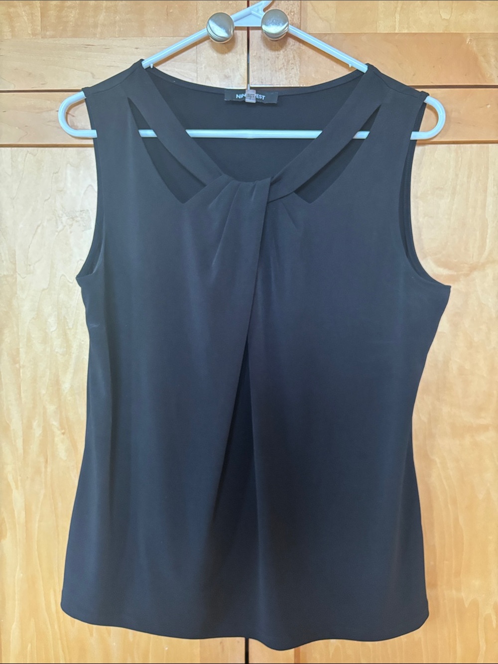 Nine West Black Sleeveless Twist-Front Camisole